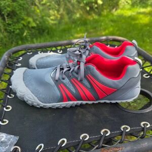 NWT Oranginer Barefoot Shoes 13 Gray Red Wide Toe Box Minimalist Casual Sneakers